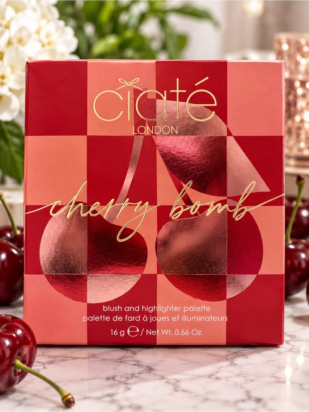Ciaté London Cherry Bomb Blush Highlighter Palette Light Medium Limited Edition